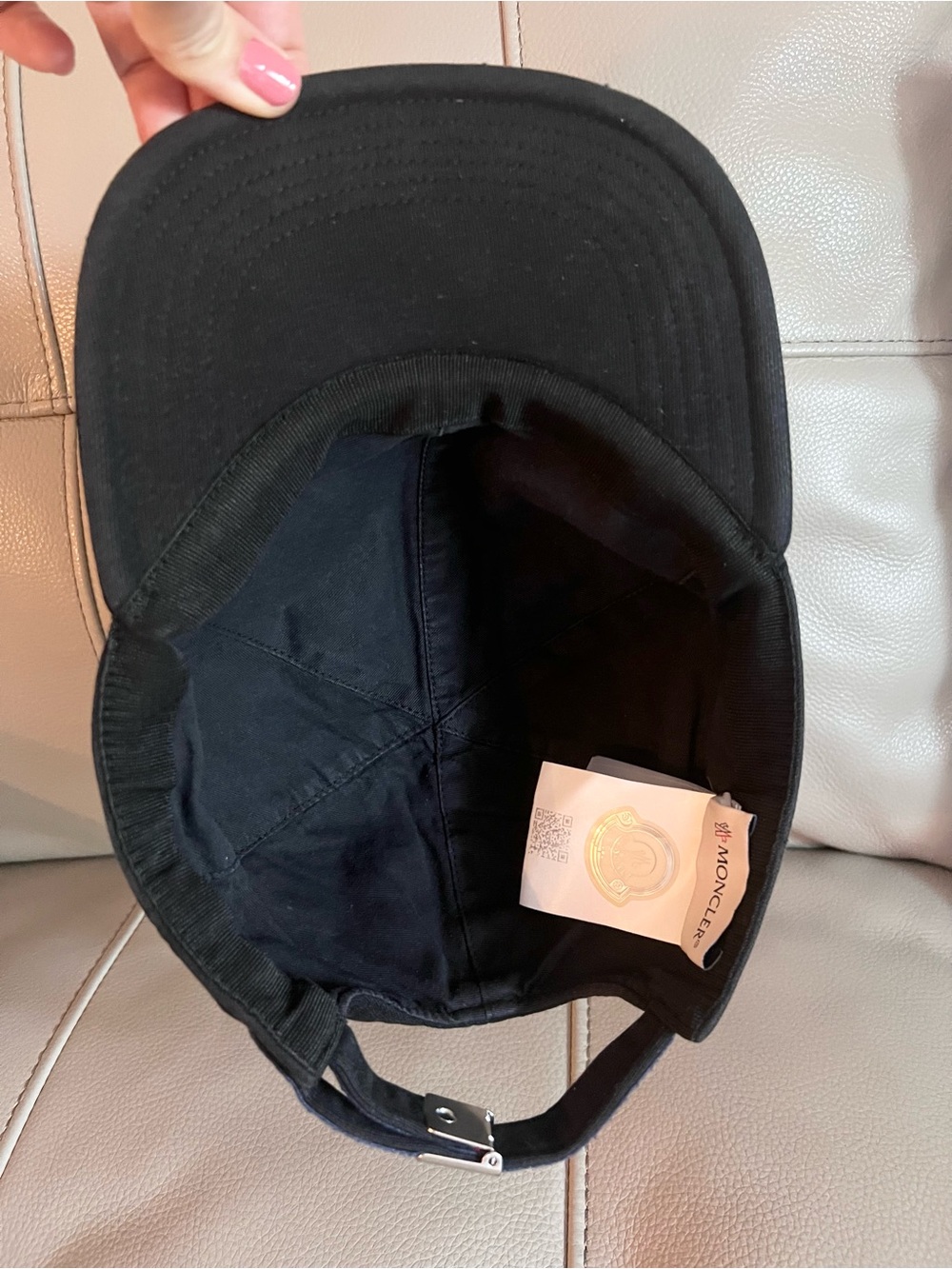 Moncler Baseball Berretto Cap Men's Hat Adjustable Black - Picture 10 of 17